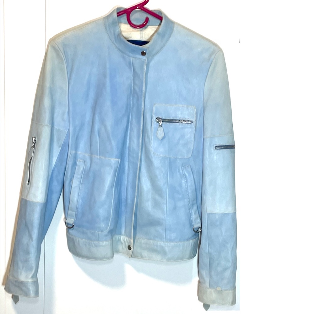 Dana Buchman Blue Real Leather Jacket - size 38